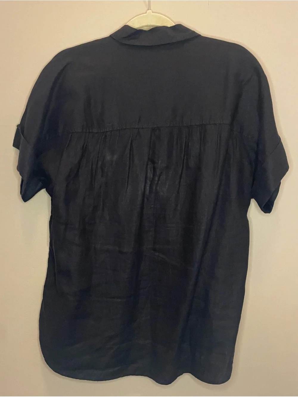 J Crew Irish Linen Baird McNutt Relaxed Fit Short-Sleeve Shirt - Black - Size L